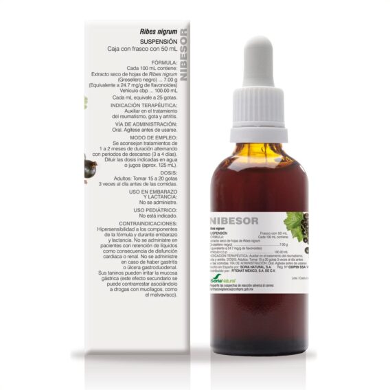 NIBESOR EXTRACTO (reumatismo, artritis, ácido urico) 50ml Cad 5/26 - Imagen 2