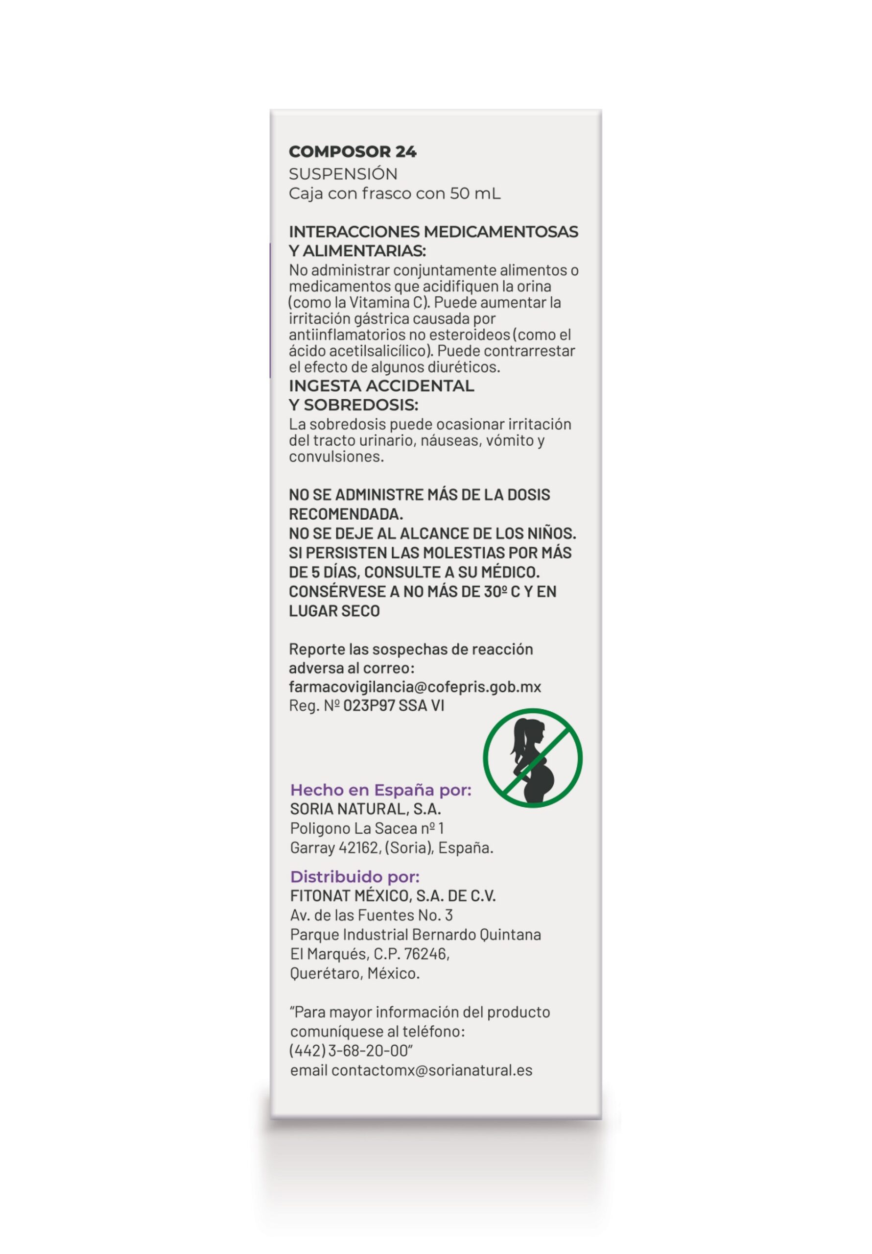COMPOSOR 24 suspensión (infección vías urinarias) 50ml Cad 12/26 - Imagen 2